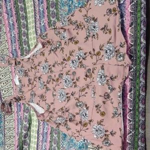 Flowered overall skirt